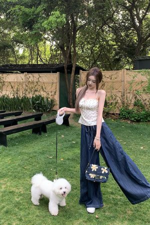 Women's Summer Loose High-Waisted Wide-Leg Jeans - Lightweight Casual Style for Effortless Y2K Fashion