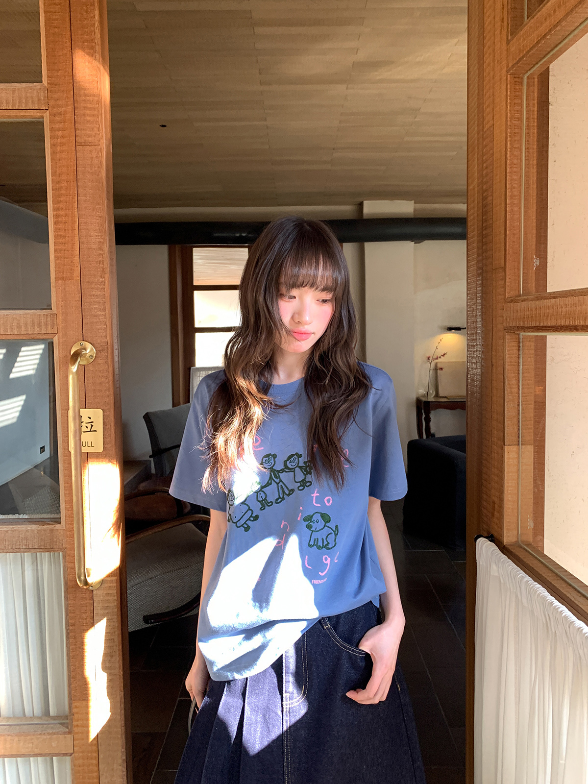 Women's Summer Loose Slim Fit Short Sleeve T-shirt with Original Letter Print and Chain Embroidery - Pure Cotton Casual Top Women's Summer Loose Slim Fit Short Sleeve T-shirt with Original Letter Print and Chain Embroidery - Pure Cotton Casual Top