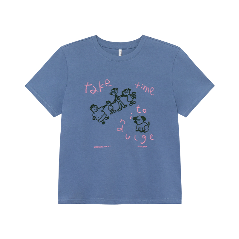 Women's Summer Loose Slim Fit Short Sleeve T-shirt with Original Letter Print and Chain Embroidery - Pure Cotton Casual Top Women's Summer Loose Slim Fit Short Sleeve T-shirt with Original Letter Print and Chain Embroidery - Pure Cotton Casual Top