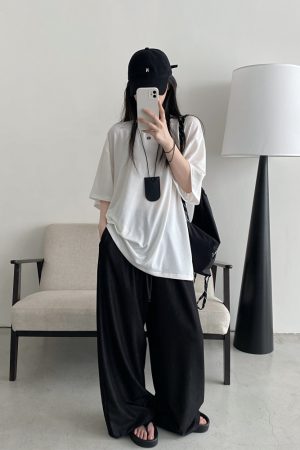 Women's Summer Solid Color Loose Round Neck Short Sleeve T-Shirt - Soft Versatile Sun Grapefruit Top for Casual Style