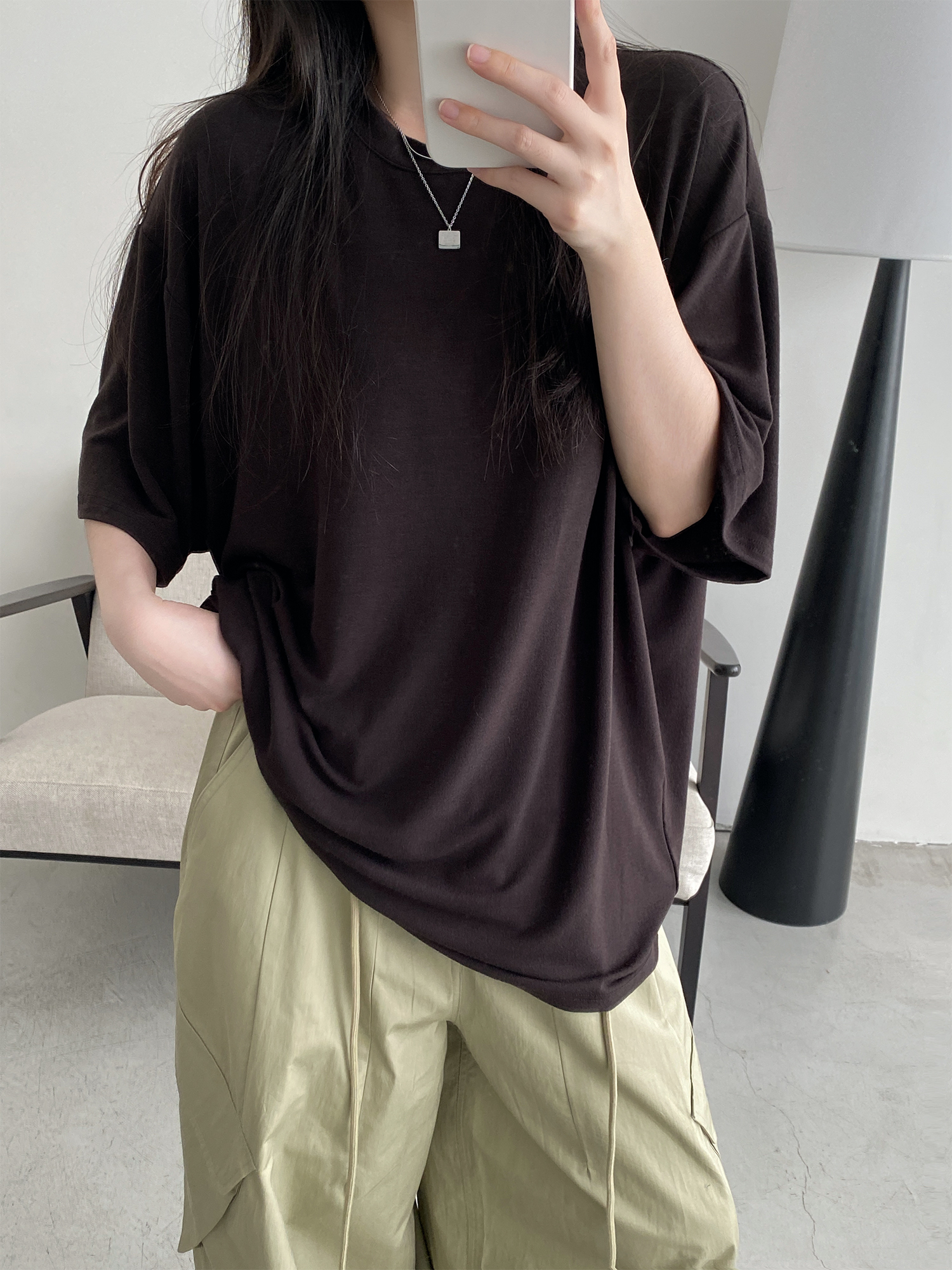 Women's Summer Solid Color Loose Round Neck Short Sleeve T-Shirt - Soft Versatile Sun Grapefruit Top for Casual Style Women's Summer Solid Color Loose Round Neck Short Sleeve T-Shirt - Soft Versatile Sun Grapefruit Top for Casual Style