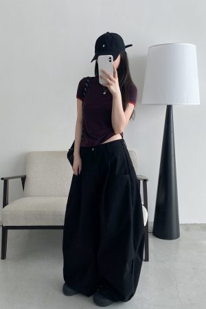 Women's Summer Thin Loose Floor-Length Wide-Leg Pants in Solid Color - Versatile Korean Style Casual Trousers for Autumn