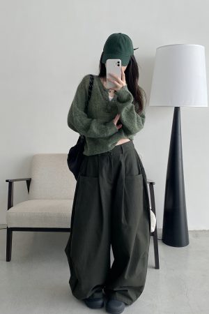 Women's Summer Thin Loose Floor-Length Wide-Leg Pants in Solid Color - Versatile Korean Style Casual Trousers for Autumn