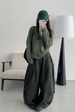 Women's Summer Thin Loose Floor-Length Wide-Leg Pants in Solid Color - Versatile Korean Style Casual Trousers for Autumn