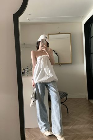 Women's Summer Vintage Laser Burned Floral Diamond Straight Leg Slim Fit Jeans - Trendy Y2K Inspired Denim for Effortless Style