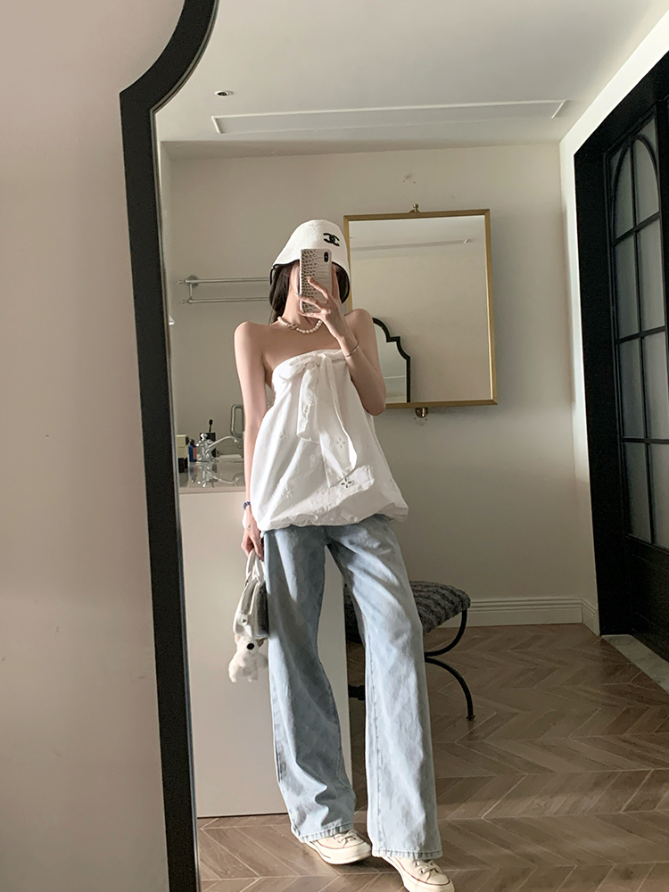 Women's Summer Vintage Laser Burned Floral Diamond Straight Leg Slim Fit Jeans - Trendy Y2K Inspired Denim for Effortless Style Women's Summer Vintage Laser Burned Floral Diamond Straight Leg Slim Fit Jeans - Trendy Y2K Inspired Denim for Effortless Style