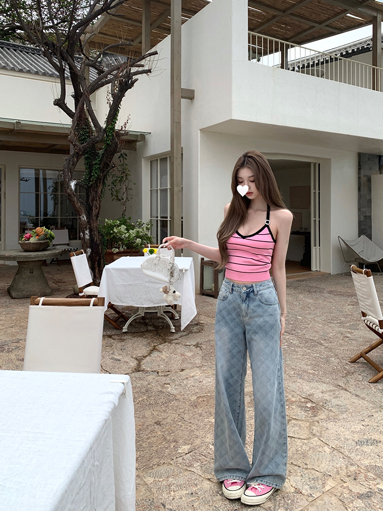 Women's Summer Vintage Laser Burned Floral Diamond Straight Leg Slim Fit Jeans - Trendy Y2K Inspired Denim for Effortless Style Women's Summer Vintage Laser Burned Floral Diamond Straight Leg Slim Fit Jeans - Trendy Y2K Inspired Denim for Effortless Style