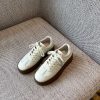 Women's Thick-Soled Lace-Up White Sneakers - Genuine Leather Casual Sports Shoes for Spring 2025, Perfect for Training and Everyday Wear
