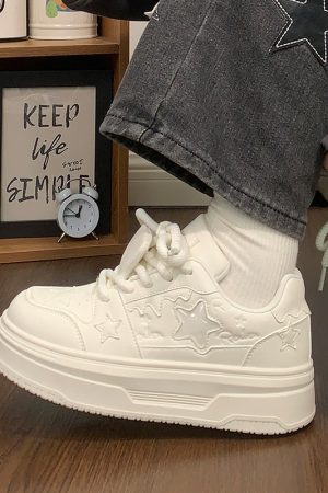 Women's Thick-Soled White Sneakers - Versatile Mesh Breathable Height-Increasing Trendy Shoes for Y2K Style