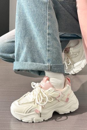 Women's Trendy Breathable Summer Sports Shoes - Thick-Soled Mesh Dad Sneakers, Soft Sole, Ins Style, Perfect for Casual Wear