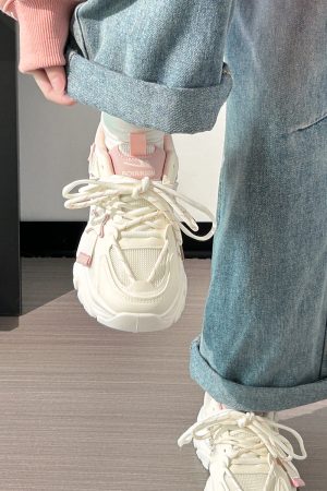 Women's Trendy Breathable Summer Sports Shoes - Thick-Soled Mesh Dad Sneakers, Soft Sole, Ins Style, Perfect for Casual Wear