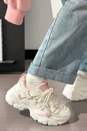 Women's Trendy Breathable Summer Sports Shoes - Thick-Soled Mesh Dad Sneakers, Soft Sole, Ins Style, Perfect for Casual Wear