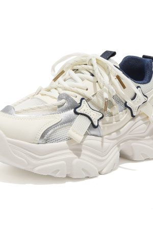 Women's Trendy Breathable Summer Sports Shoes - Thick-Soled Mesh Dad Sneakers, Soft Sole, Ins Style, Perfect for Casual Wear