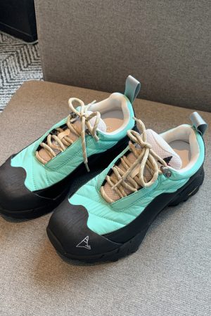 Women's Trendy Casual Lace-Up Dad Shoes - Genuine Leather Color-Blocking Thick-Soled Spring 2025 Versatile Fashion Footwear