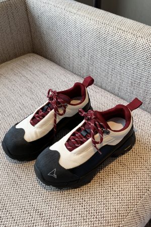 Women's Trendy Casual Lace-Up Dad Shoes - Genuine Leather Color-Blocking Thick-Soled Spring 2025 Versatile Fashion Footwear