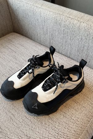 Women's Trendy Casual Lace-Up Dad Shoes - Genuine Leather Color-Blocking Thick-Soled Spring 2025 Versatile Fashion Footwear