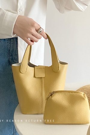Women's Trendy PU Soft Leather Bucket Bag - Versatile Casual Crossbody Shoulder Bag for Summer 2025 Fashion