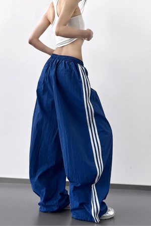 Women's Trendy Summer Wide-Leg Casual Pants with Drawstring - Loose Fit Hip-Hop Style Long Trousers for 2025