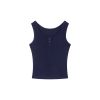 Women's U-Neck Half-Open Button Vest - Slim Fit Spring/Summer Top for Flattering Layering, Trendy Casual Style