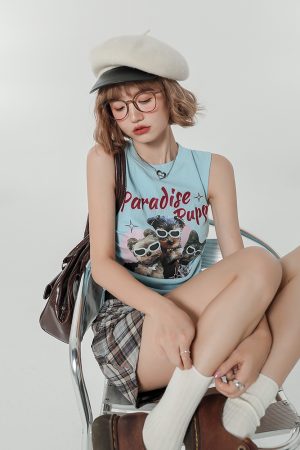 Women's Vintage American Design Small Cami Top - Sweet and Spicy Summer Style