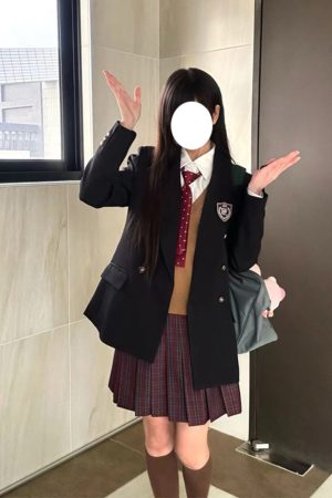 Women's Waist-Defined Pudding Bear JK Uniform Set Jacket - Small Size, Trendy 2025 Style, Perfect for Y2K and Korean Fashion