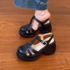 Women's Waterproof Platform High Heel Roman Sandals - Thick-Soled Round Toe Pig Cage Design for Summer 2025