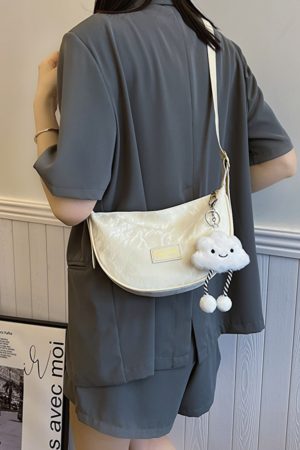 Women's White Dumpling Bag - High-End Versatile Shoulder & Crossbody Bag for Summer 2025 Fashion