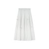 Women's White Half-Length A-Line Skirt with 3D Rose Flower Decoration - Summer 2025 Trendy Floral Style