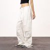 Women's White Loose Casual Paratrooper Pants - Unisex Wide-Leg Straight Trousers - Y2K Inspired Fashion