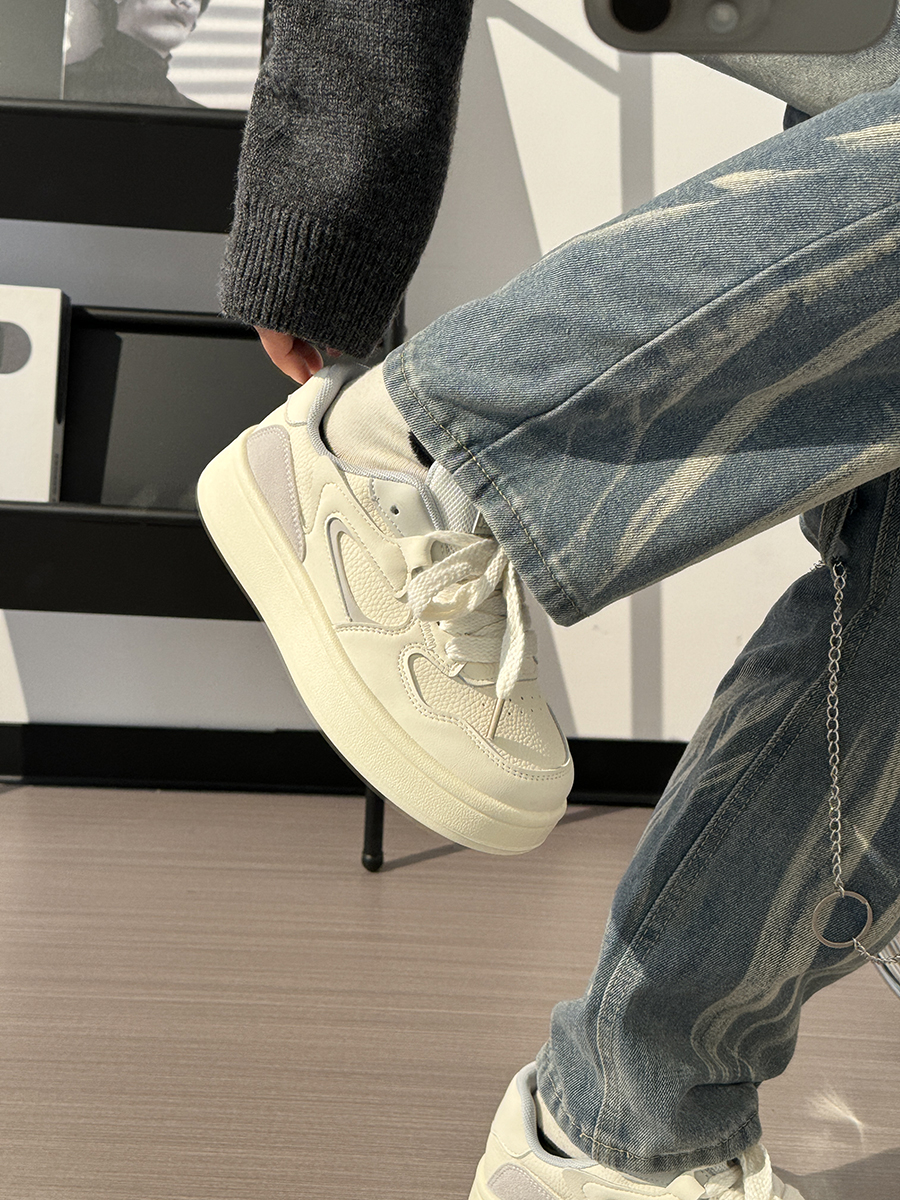 Women's White Sneakers 2025 - Breathable Simple Board Shoes for Students, Korean Style, Versatile Casual Footwear, Trendy INS Fashion Women's White Sneakers 2025 - Breathable Simple Board Shoes for Students, Korean Style, Versatile Casual Footwear, Trendy INS Fashion