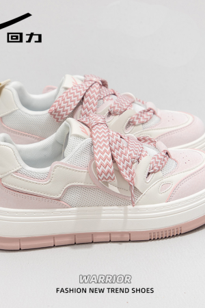 Women's White Thick-Soled Sneakers - Breathable Casual Skate Shoes for Spring Summer - Versatile Niche Fashion Footwear