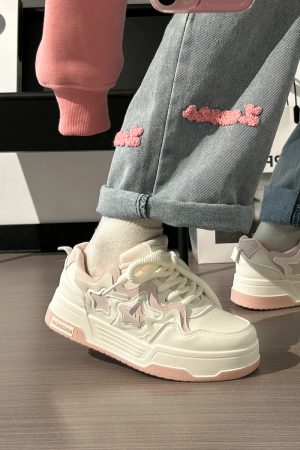 Women's White Thick-Soled Sneakers - Breathable Casual Skate Shoes for Spring Summer - Versatile Niche Fashion Footwear