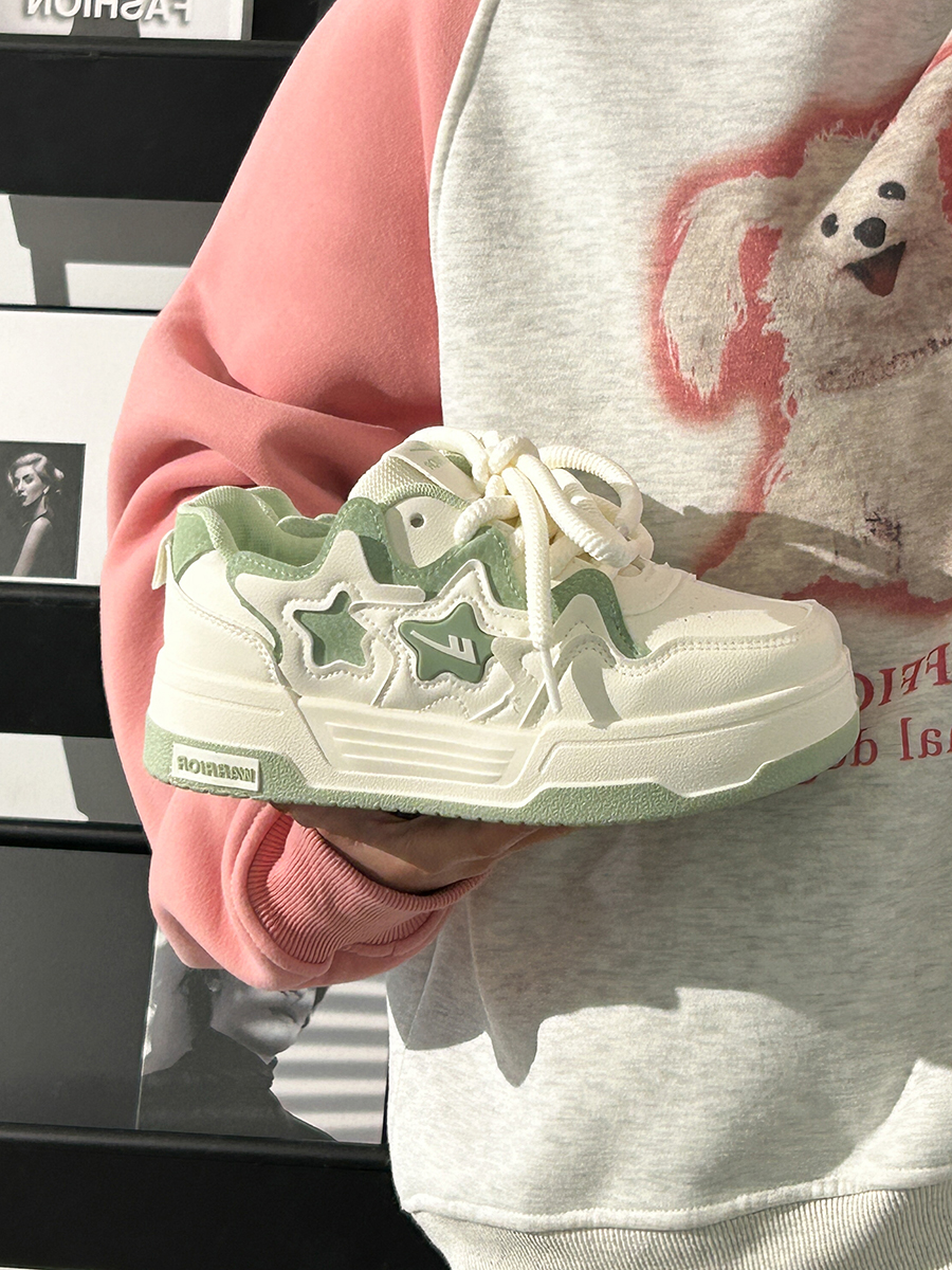 Women's White Thick-Soled Sneakers - Breathable Casual Skate Shoes for Spring Summer - Versatile Niche Fashion Footwear Women's White Thick-Soled Sneakers - Breathable Casual Skate Shoes for Spring Summer - Versatile Niche Fashion Footwear