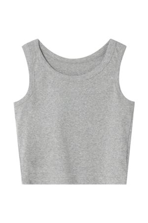 Women's Wide-Edged Round Neck Slim-Fit Short Vest Camisole Top - Summer 2025 Fashion, Trendy Casual Style