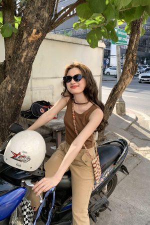 Women's Wide-Edged Round Neck Slim-Fit Short Vest Camisole Top - Summer 2025 Fashion, Trendy Casual Style