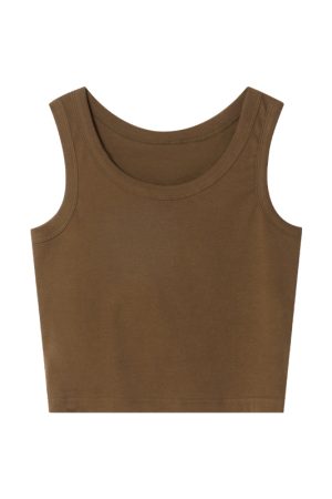 Women's Wide-Edged Round Neck Slim-Fit Short Vest Camisole Top - Summer 2025 Fashion, Trendy Casual Style