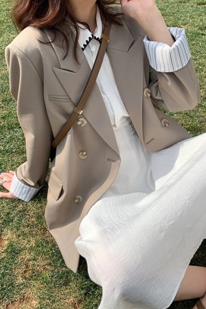 Women's Wrinkle-Free Blazer Jacket for Spring & Autumn 2025, High-End Niche Design, Small Size, Chic Lightweight Blazer
