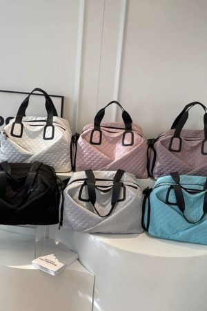 Women's Yoga Sports Bag with Dry Wet Separation, Large Capacity Fitness Bag, Handheld & Crossbody Travel Bag for Gym and Training