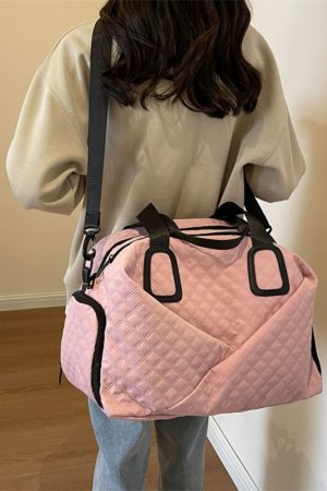 Women's Yoga Sports Bag with Dry Wet Separation, Large Capacity Fitness Bag, Handheld & Crossbody Travel Bag for Gym and Training