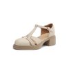 Woven Hollow Chunky Heeled Open-Toe Sandals for Women - 2025 Summer Pig Cage Style, Trendy Sheepskin High Heels