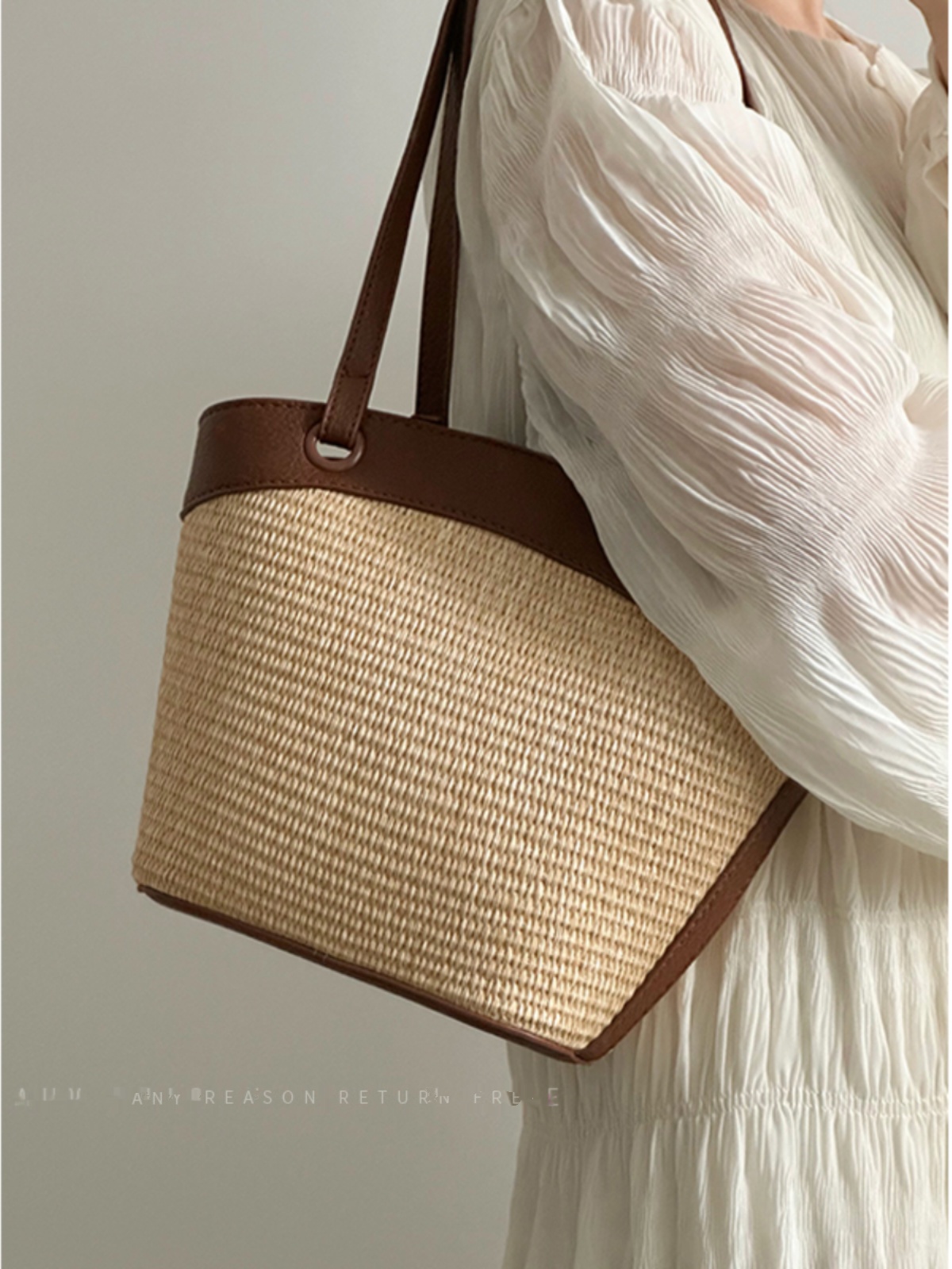 Woven Shoulder Bag for Women - French Retro Vegetable Basket, Casual Beach Vacation Style, Versatile Fashion Accessory Woven Shoulder Bag for Women - French Retro Vegetable Basket, Casual Beach Vacation Style, Versatile Fashion Accessory