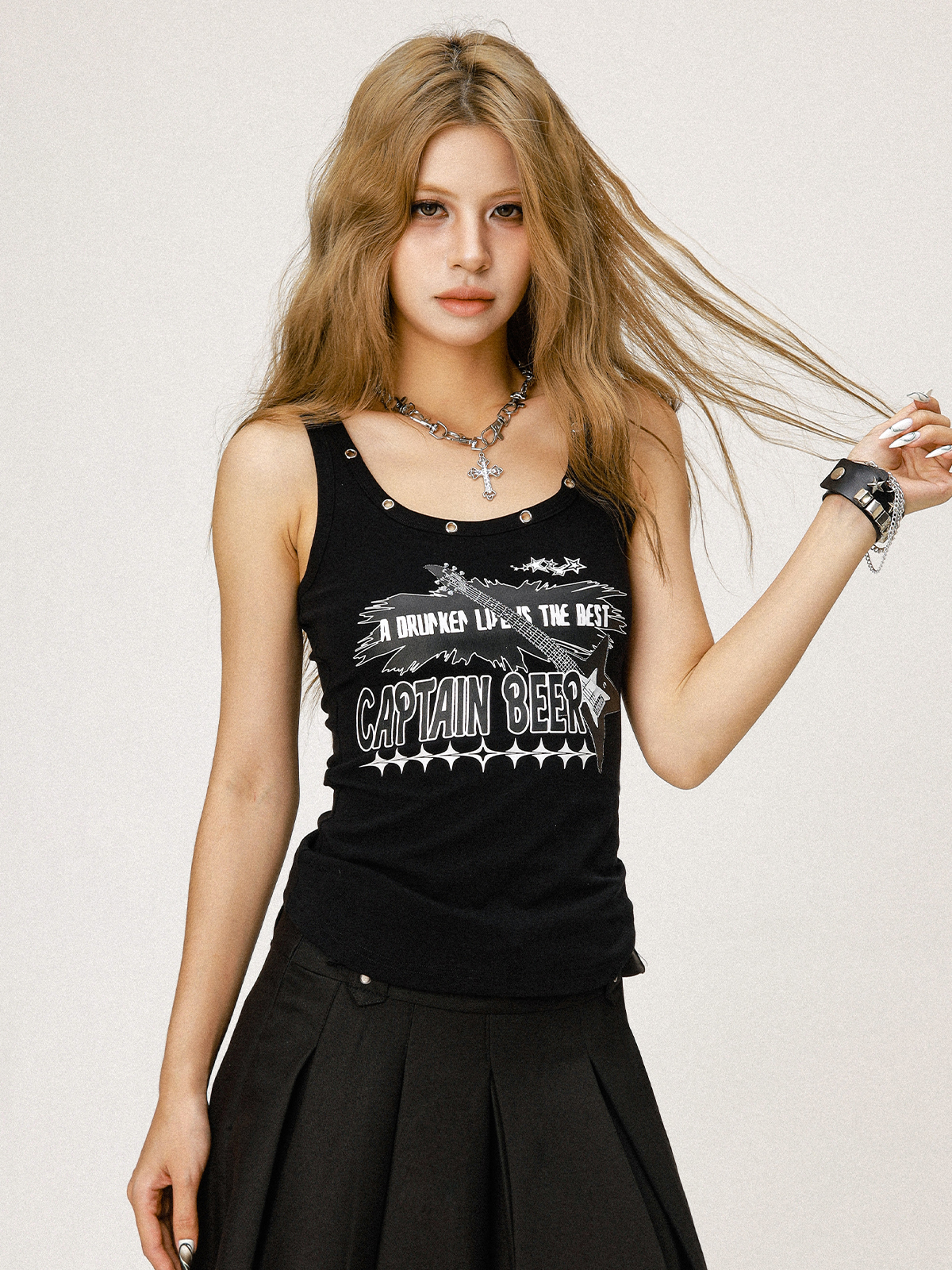 Y2K American Style Slim Fit Tank Top for Women - Beer Team Captain Graphic Summer Fashion 2025 Y2K American Style Slim Fit Tank Top for Women - Beer Team Captain Graphic Summer Fashion 2025