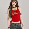 Y2K American-Style Spicy Girl Faux Two-Piece Slim-Fit Camisole Top for Women - Summer Fashion Outerwear