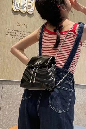 Y2K Butterfly Chain Backpack for Women - High-End Silver Small Bag, Sweet Cool Hot Girl Style, 2025 Trend