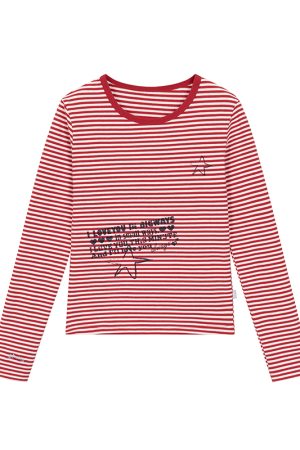 Y2K Color-Block Striped Long Sleeve Tee for Women - Autumn 2024 Trendy Base Top