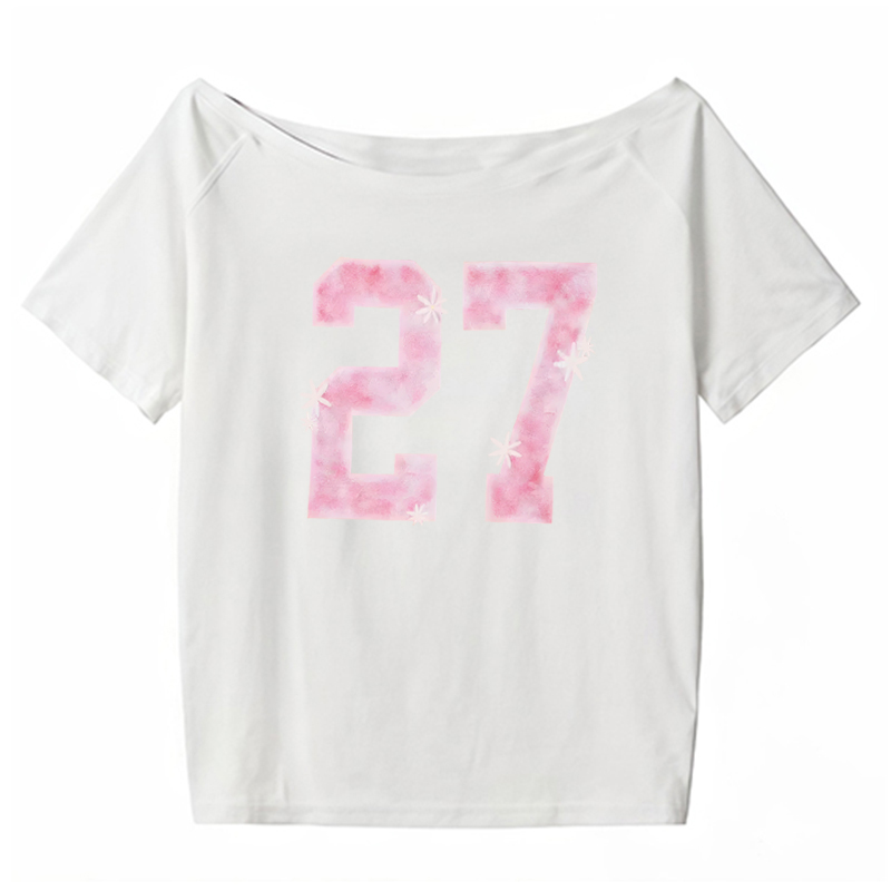 Y2K Off-Shoulder Red T-Shirt for Summer, Loose Fit Short-Sleeve Top with Digital Print, Spicy Girl American Style Y2K Off-Shoulder Red T-Shirt for Summer, Loose Fit Short-Sleeve Top with Digital Print, Spicy Girl American Style