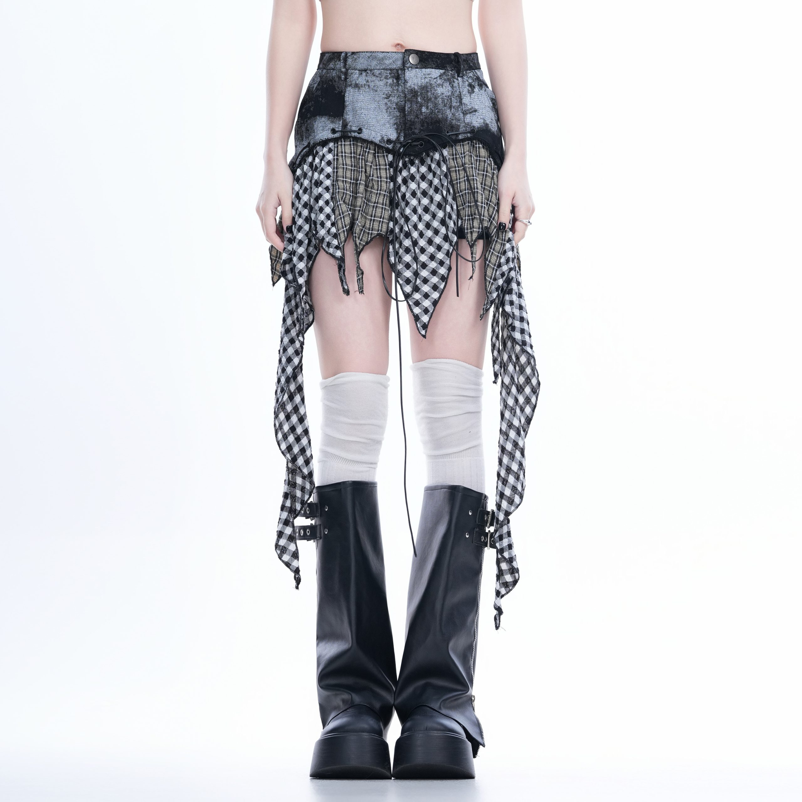 Y2K Spicy Girl Outfit Irregular Splicing Ruffled Slim Fit Hip-Hugging Short Skirt for Trendy Fashionistas Y2K Spicy Girl Outfit Irregular Splicing Ruffled Slim Fit Hip-Hugging Short Skirt for Trendy Fashionistas