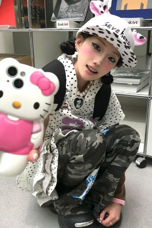 Y2K Style Women's Short Sleeve Dress with Hood, Summer Ruffled Edge, Subculture Millennial Skirt for Trendy Looks