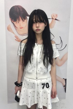 Y2K Summer Star Print Off-Shoulder Top & Slim-Fit Skirt Two-Piece Sports Suit for Women - American Style Sweet & Spicy Look