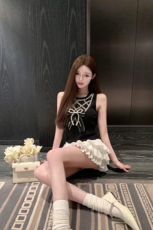 Yuan Ying Style Heavy-Duty Ice Silk Knitted Vest - Trendy Korean Style Top for Effortless Layering